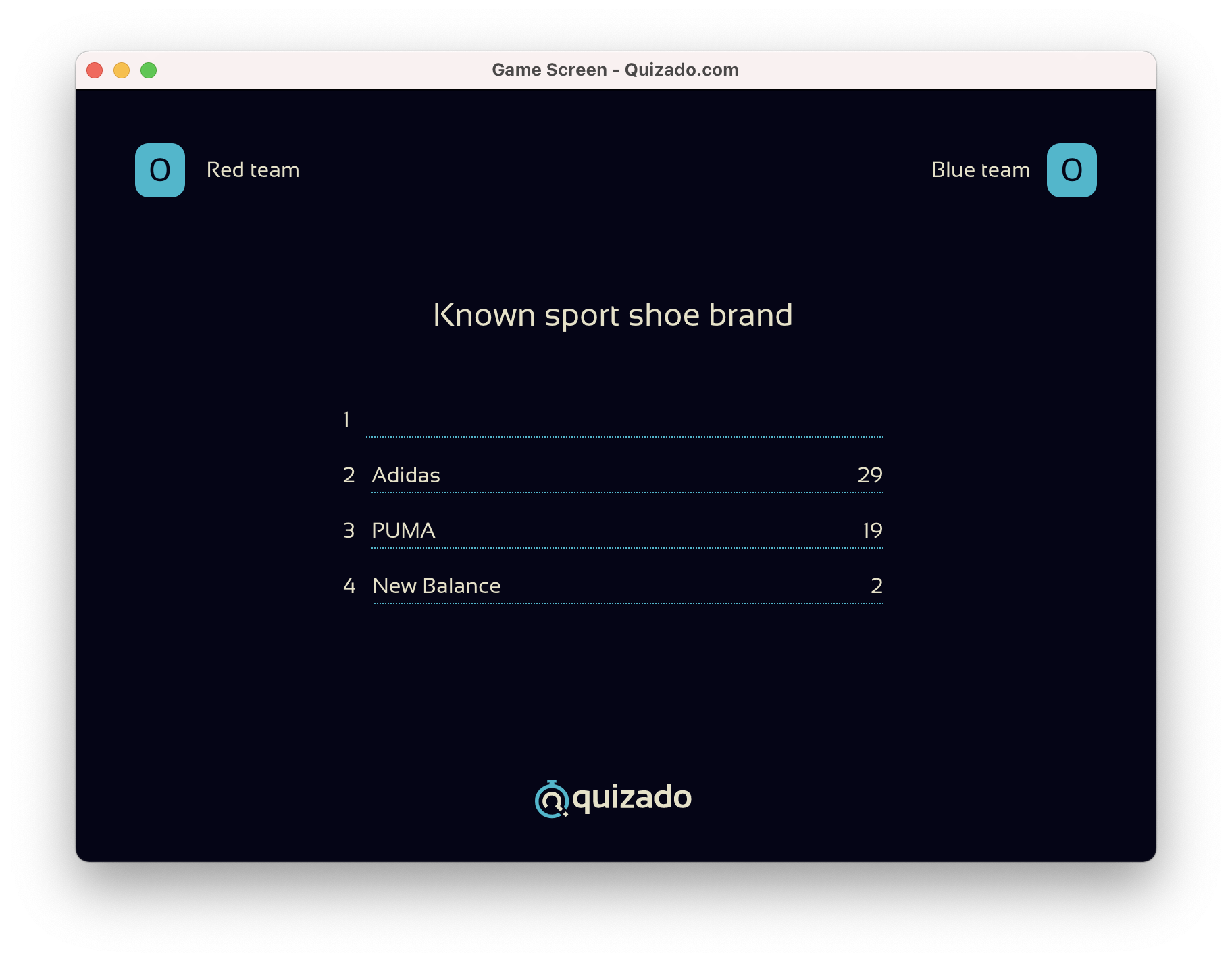 Quizado - Spielbildschirm